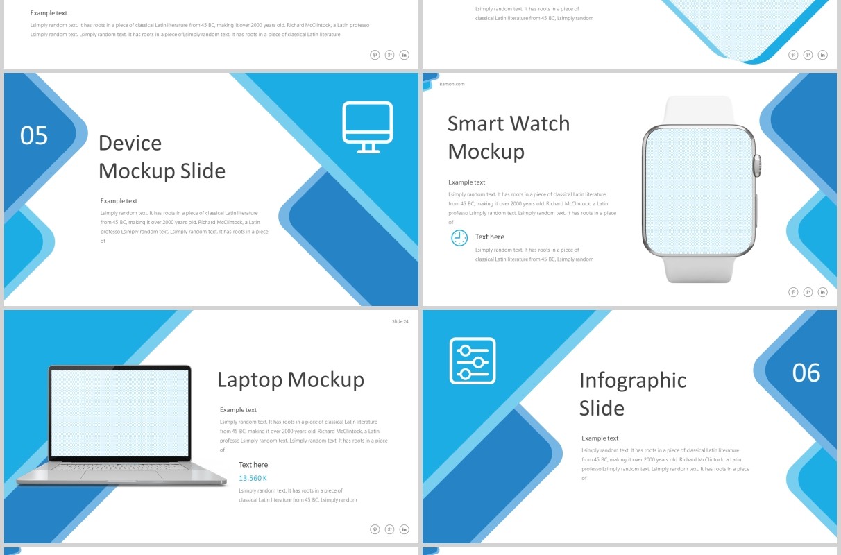 蓝色商务通用PPT模板版式设计ramon powerpoint template