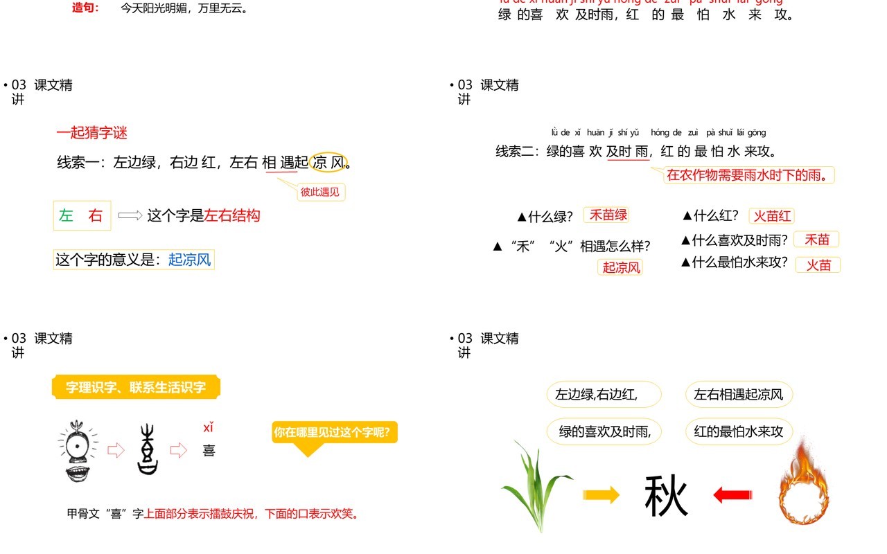 部编版一年级语文下册猜字谜课件PPT模板