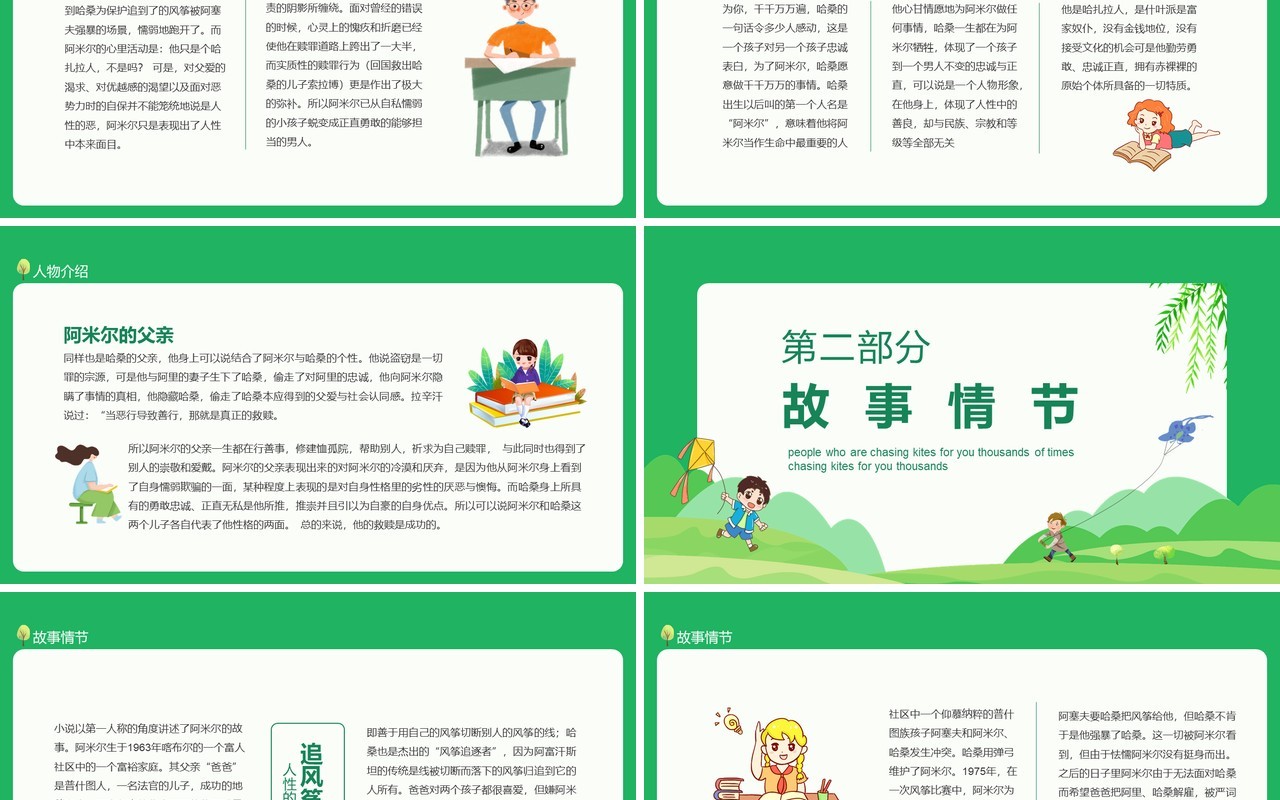 追风筝的人观后感为你千千万万遍动态PPT模板