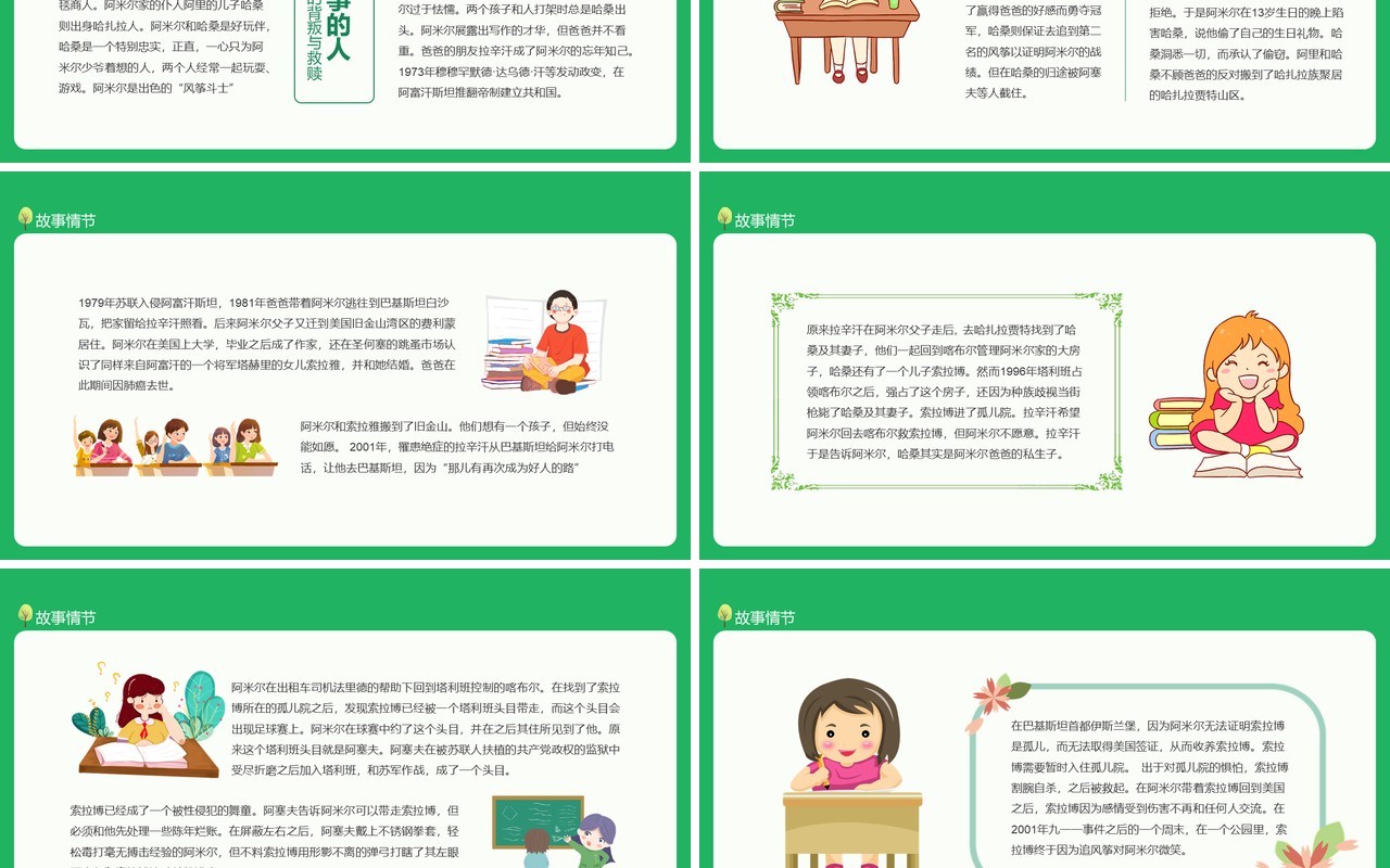 追风筝的人观后感为你千千万万遍动态PPT模板