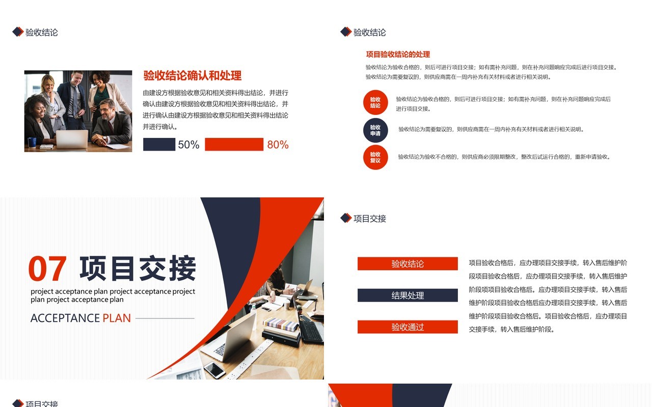 简约商务企业项目验收方案动态PPT模板