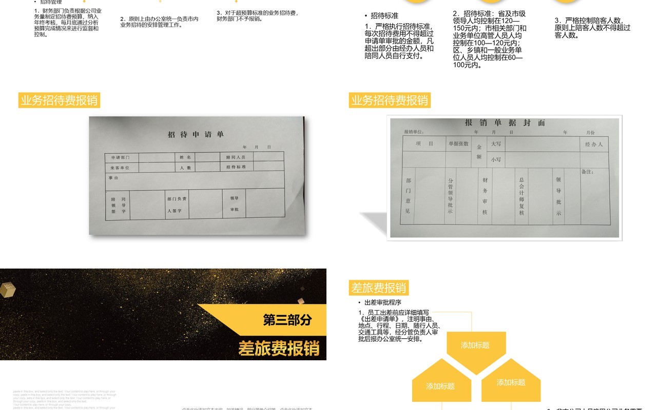 黑金色简约企业财务报销流程PPT模板