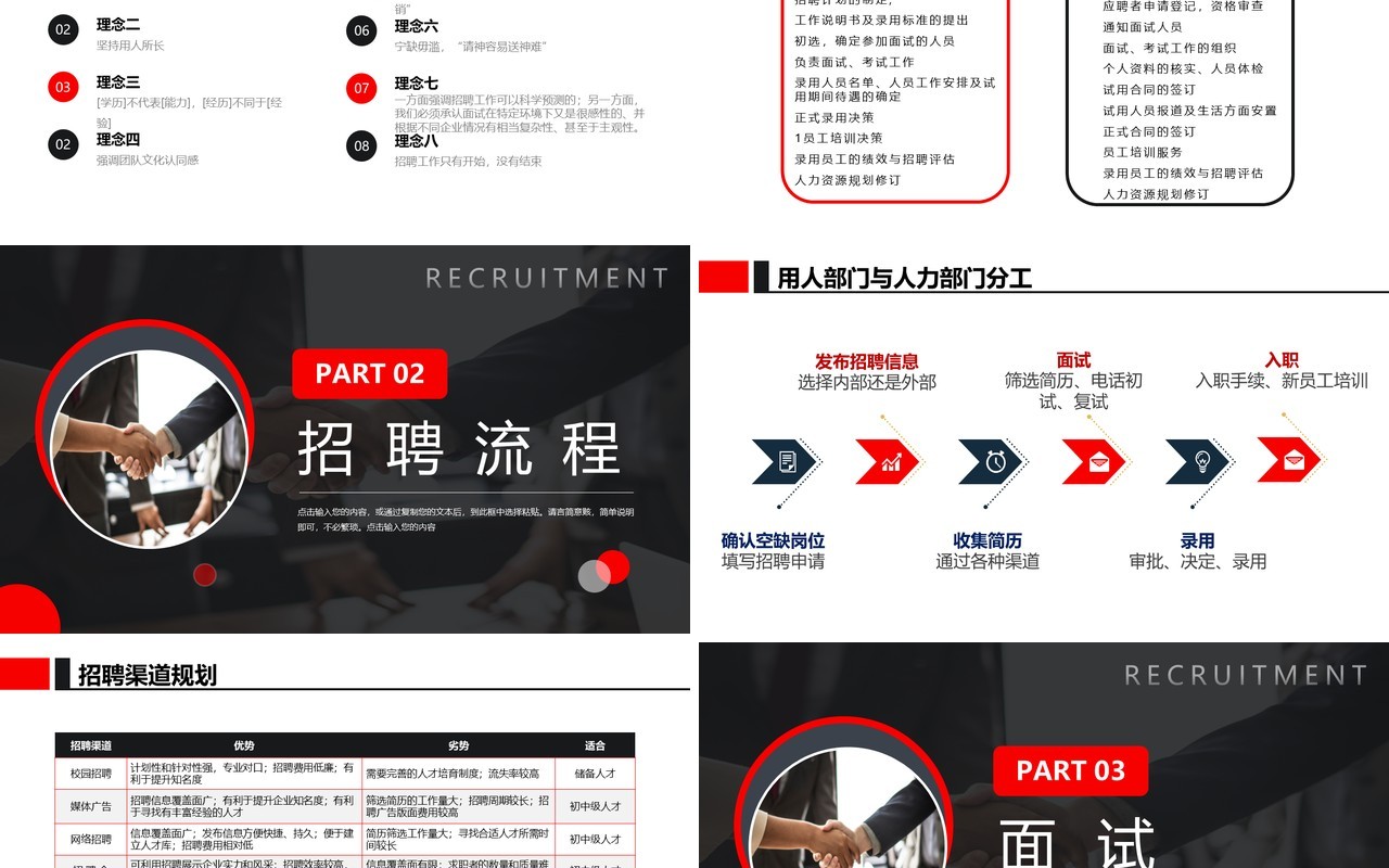 黑红撞色商务风招聘技巧培训PPT模板