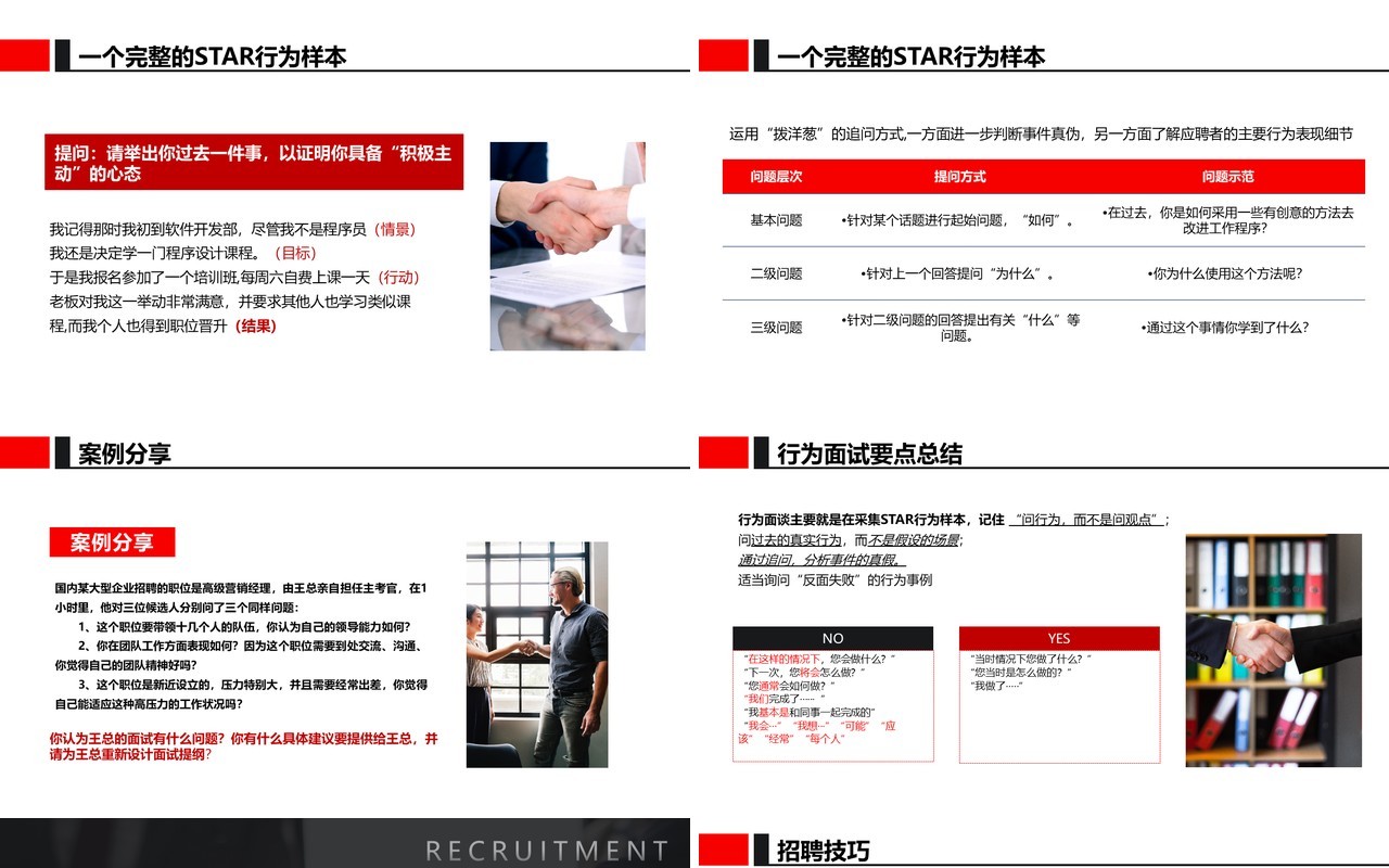 黑红撞色商务风招聘技巧培训PPT模板