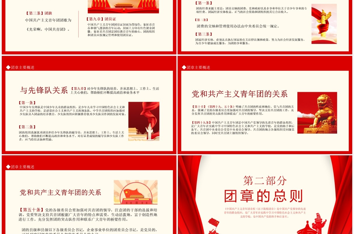 中国共青团团章学习解读认真学习团章严格遵守团章动态PPT模板