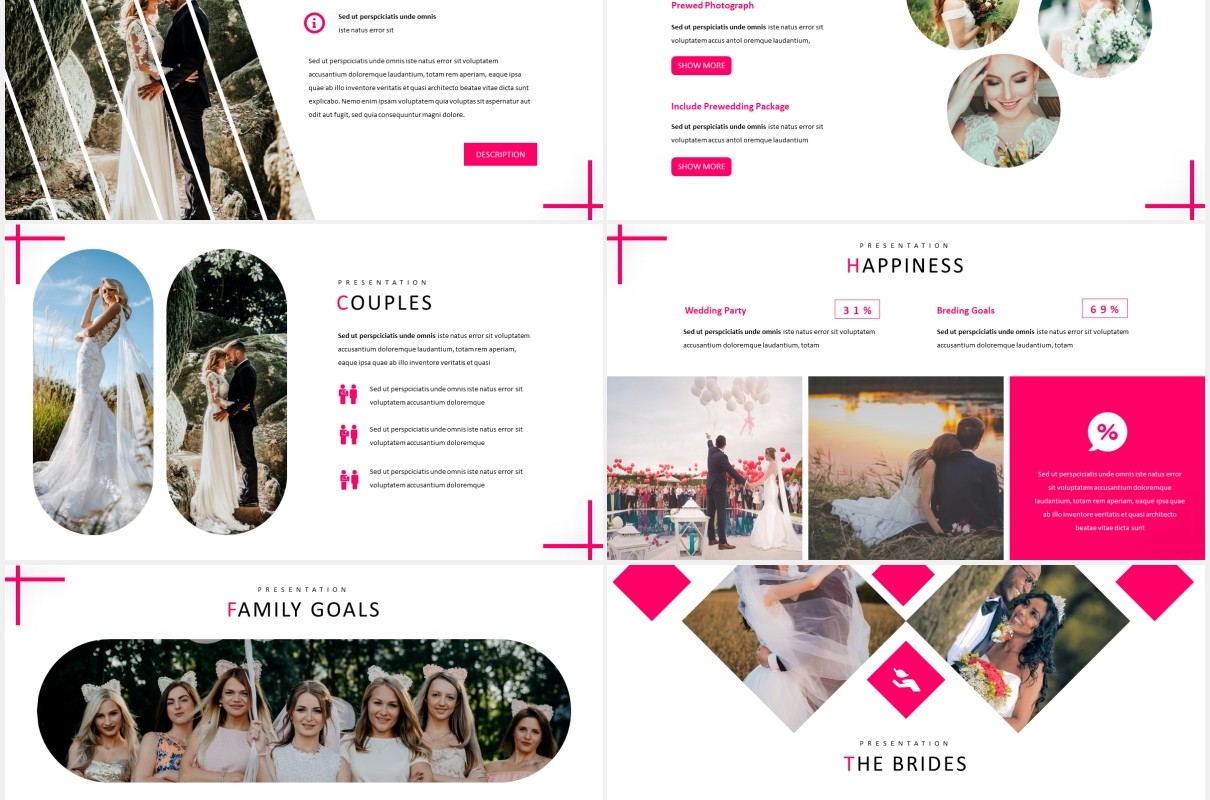 婚礼活动策划结婚照片展示PPT国外模板Wedding - Powerpoint Template