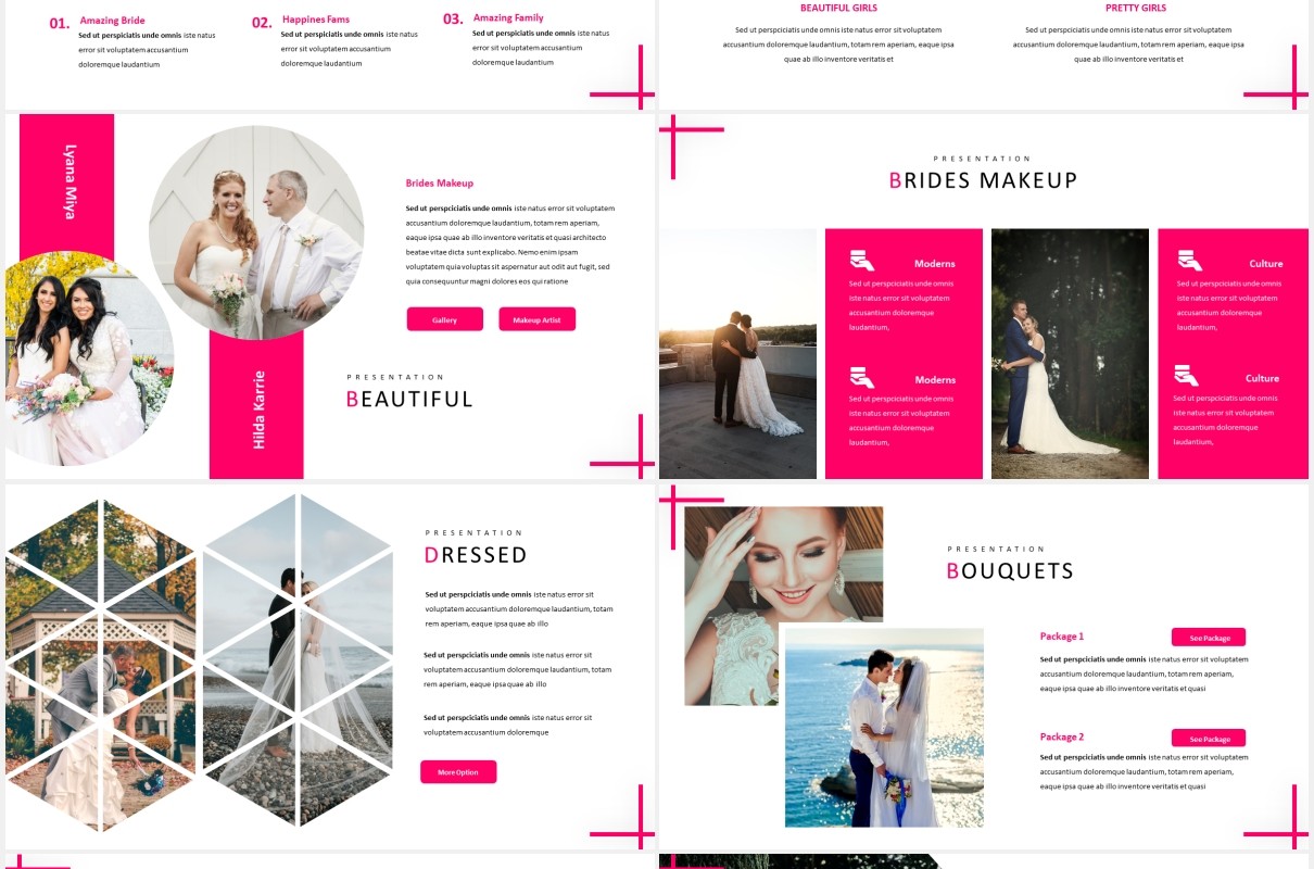 婚礼活动策划结婚照片展示PPT国外模板Wedding - Powerpoint Template