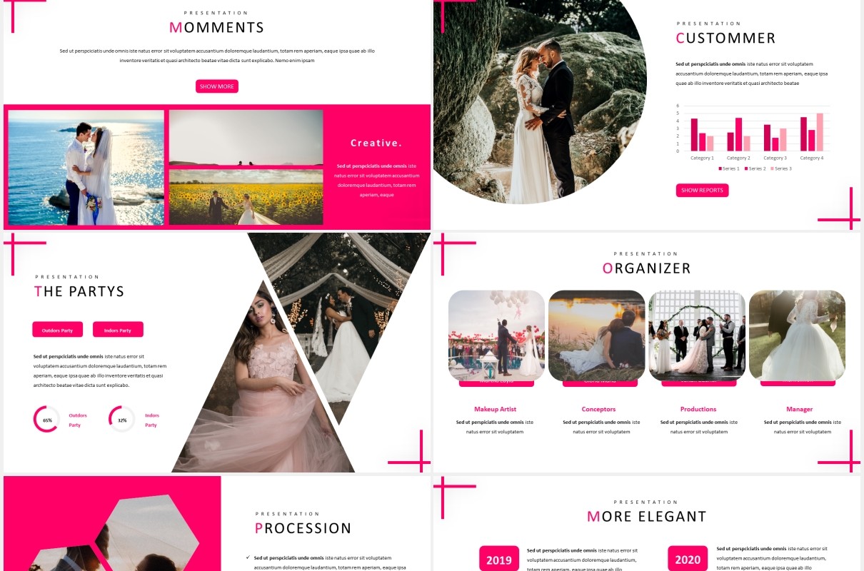 婚礼活动策划结婚照片展示PPT国外模板Wedding - Powerpoint Template