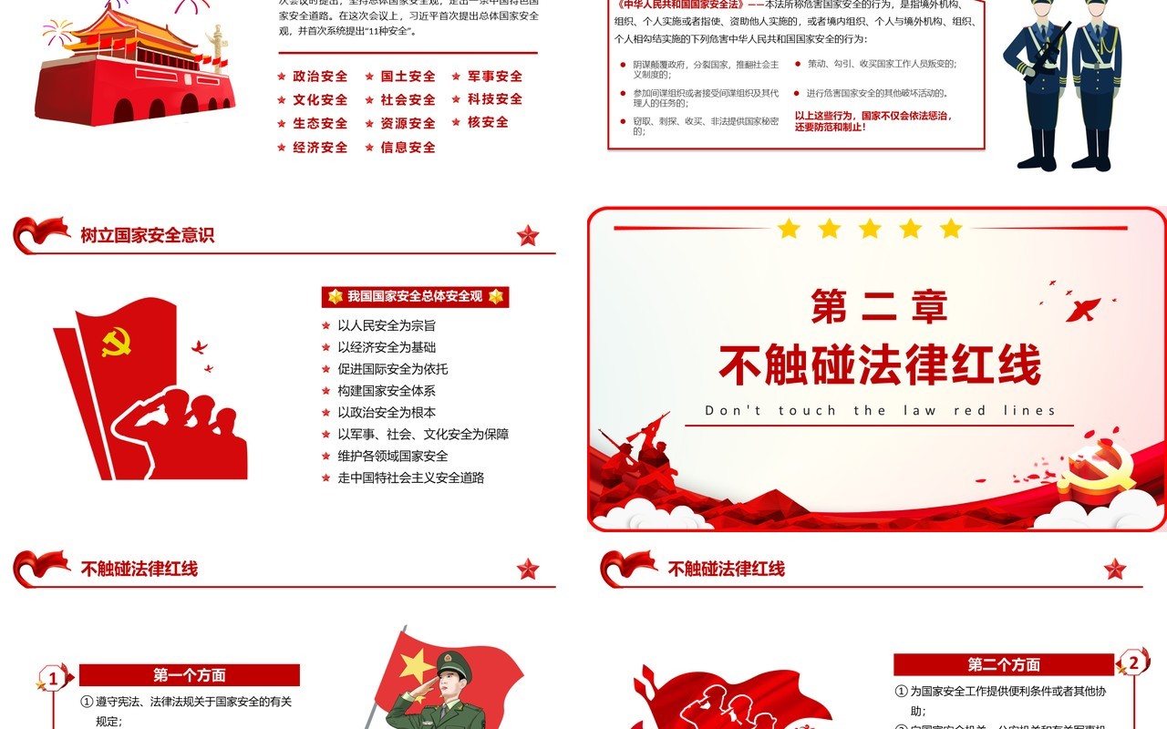 红色党风国家安全教育日课堂培训宣传课件PPT模板