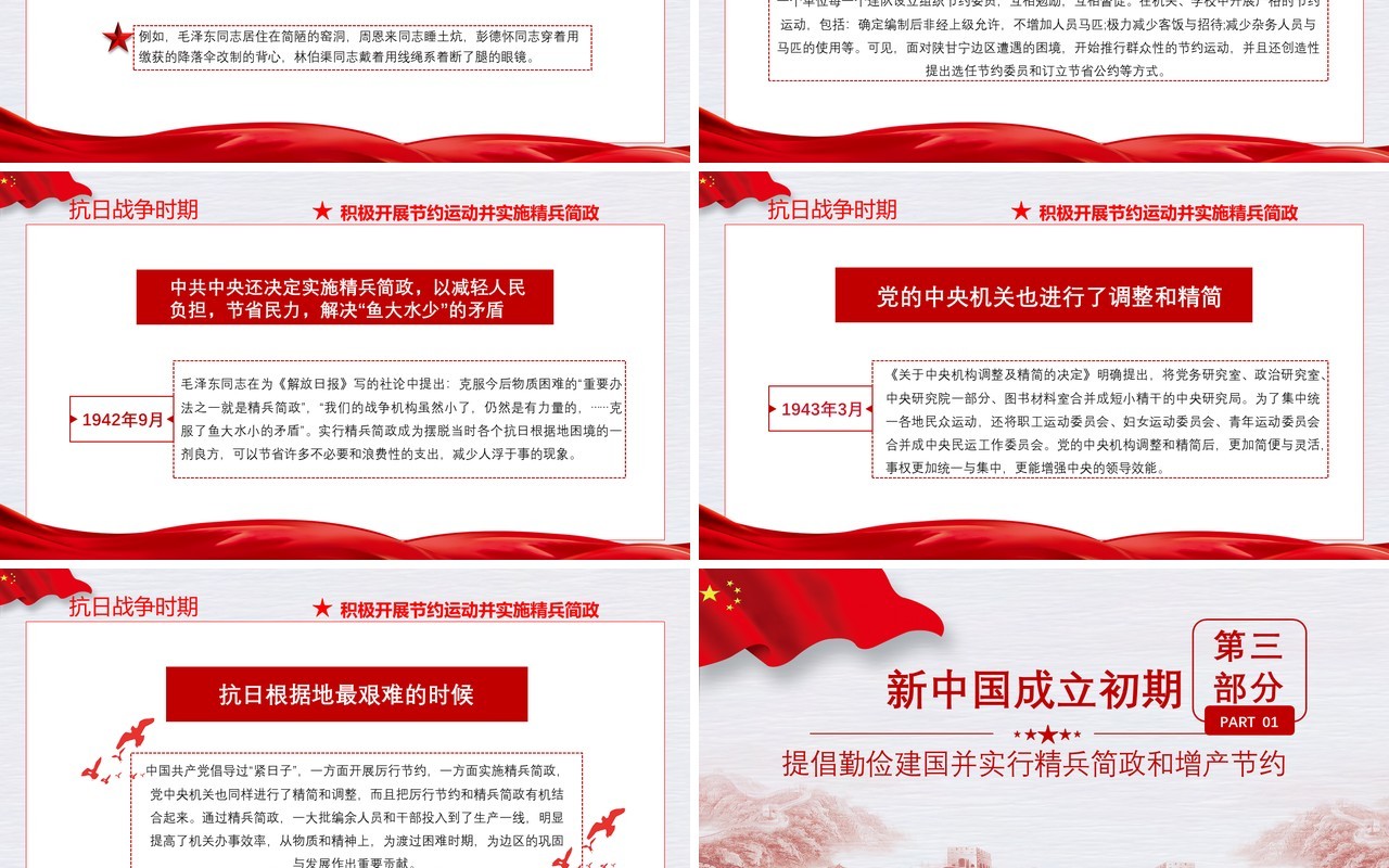 党建党政在历史上是如何过紧日子的党课通用PPT模板