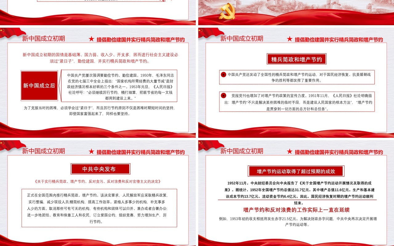 党建党政在历史上是如何过紧日子的党课通用PPT模板