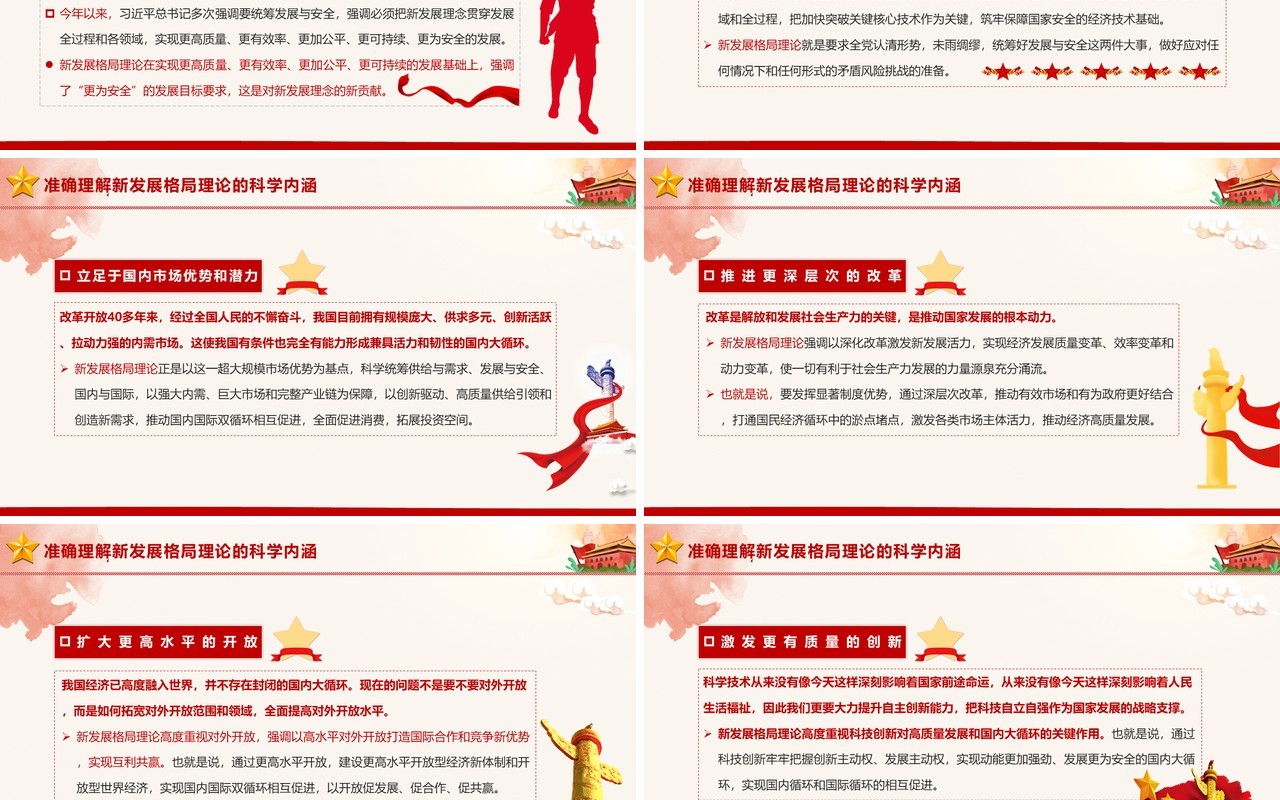 党政风深入学习和贯彻新发展格局理论PPT模板
