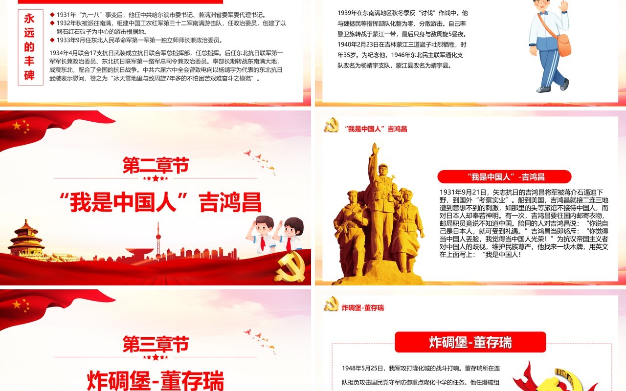 历史英雄人物的故事教育课件PPT模板