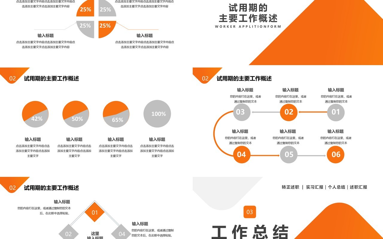 2021员工转正述职报告通用PPT模板