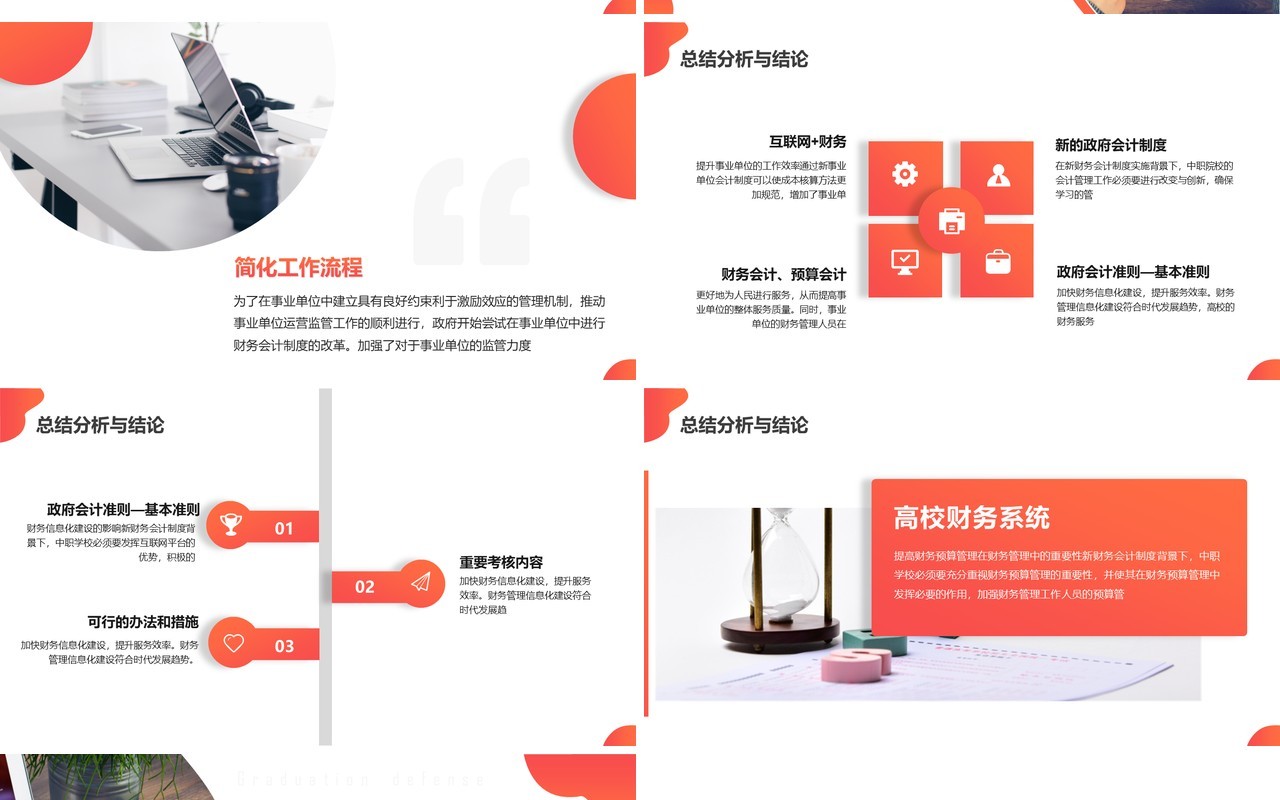 橙色商务风会计类专业毕业答辩PPT模板