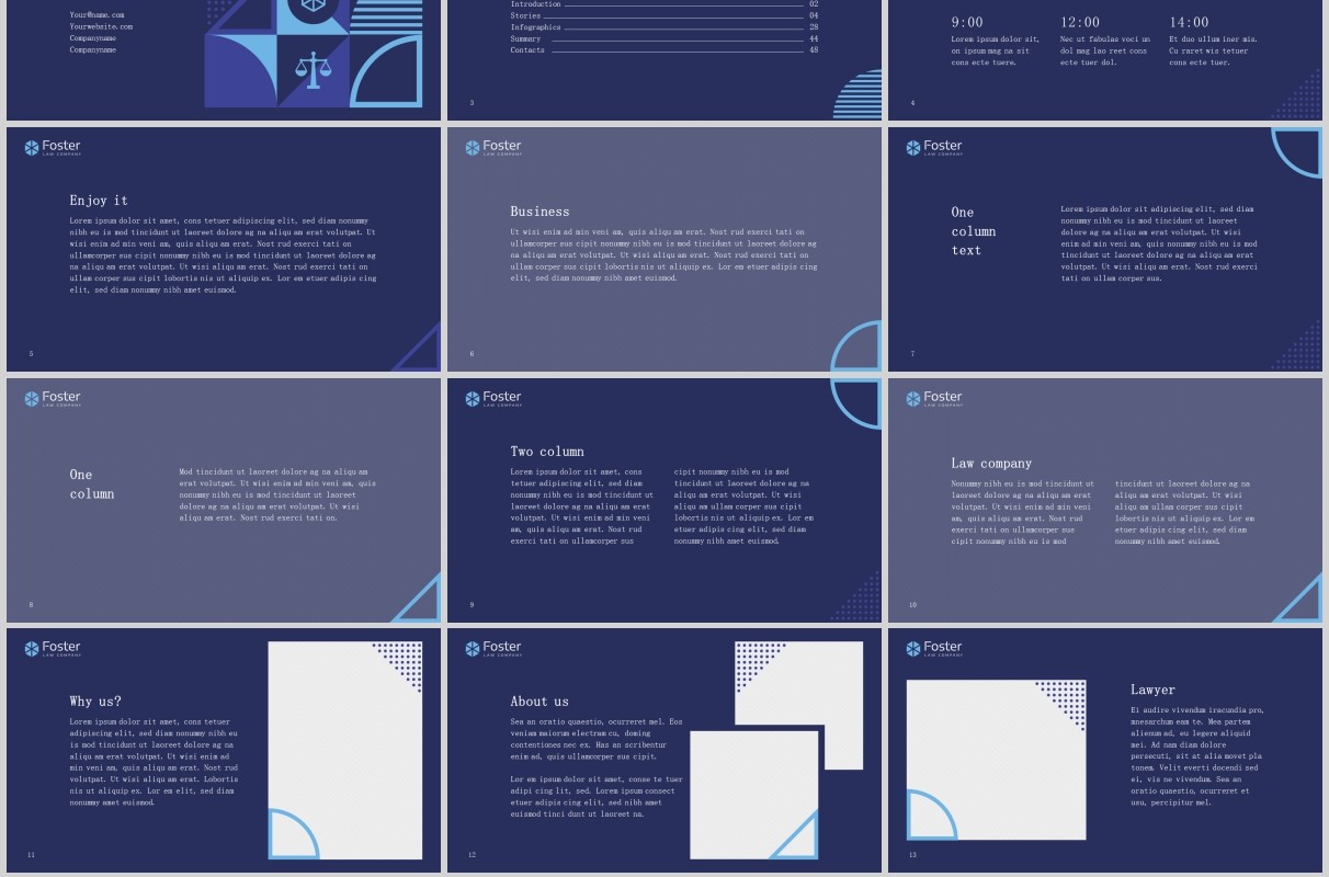 法律法院PPT版式模板Law Company PowerPoint Presentation Template