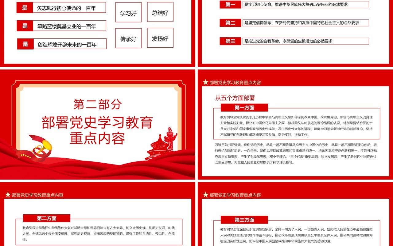 学党史悟思想办实事开新局学习总书记在党史学习教育动员大会上的重要讲话动态PPT模板