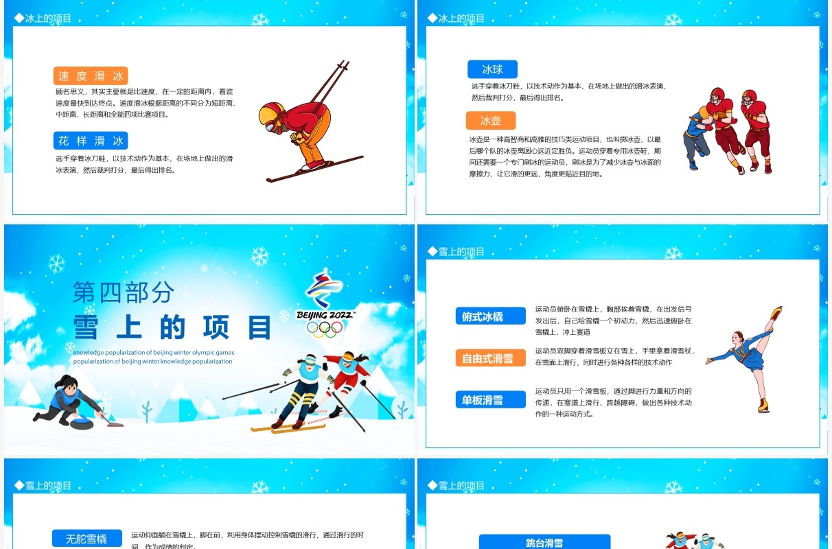 2022北京冬奥会知识普及动态PPT模板