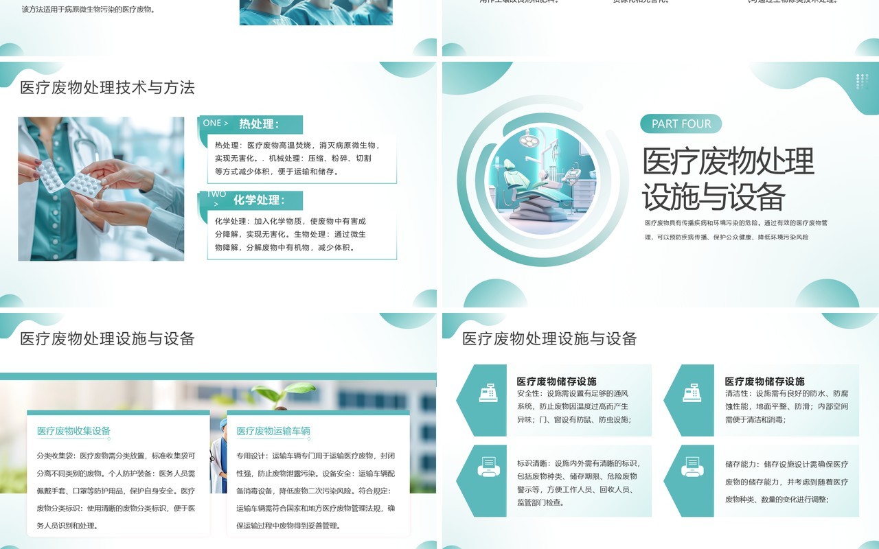 绿色简约风医疗废物管理技巧与措施PPT模板