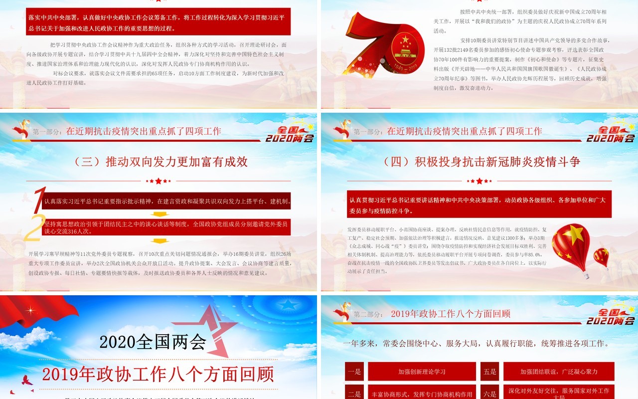 2020全国两会政协工作报告学习解读PPT模板