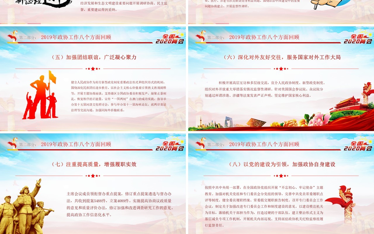 2020全国两会政协工作报告学习解读PPT模板