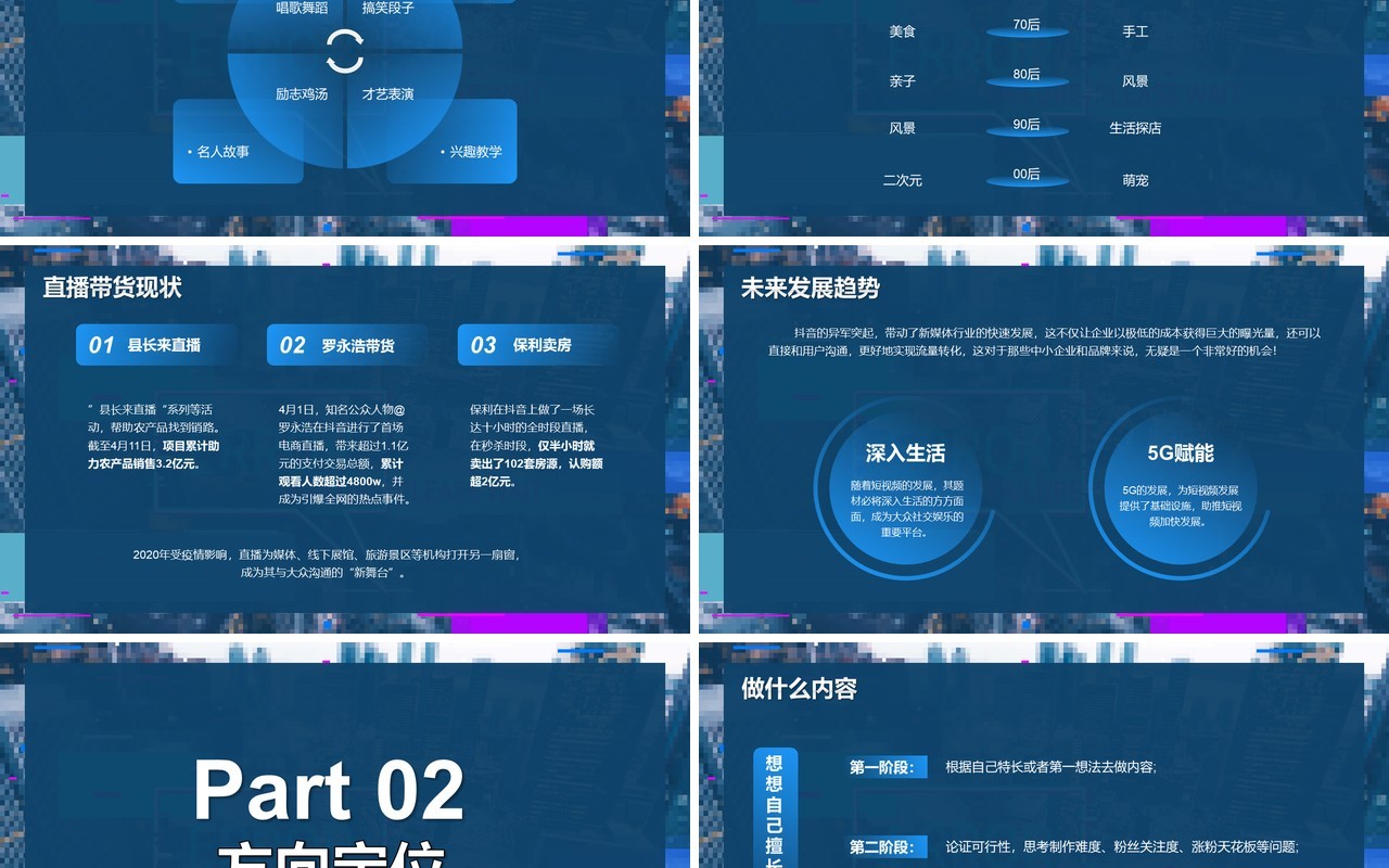 蓝色抖音短视频运营技巧培训PPT模板