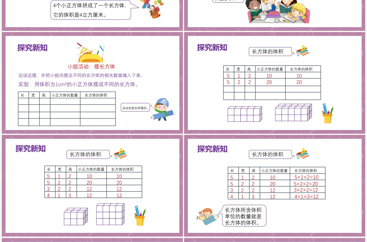 部编版五年级数学下册长方体和正方体的体积课件PPT模板