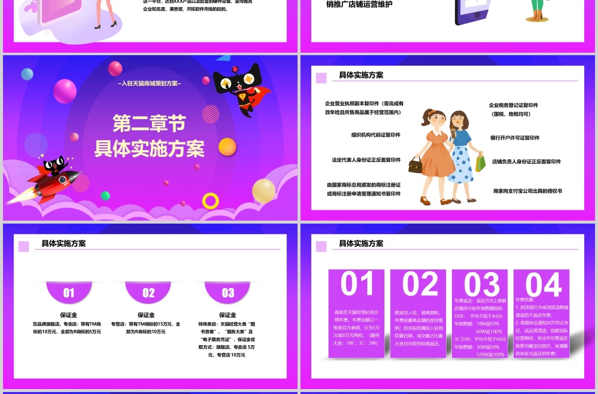 紫色入驻天猫商城策划方案PPT模板