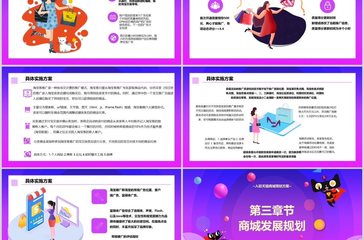 紫色入驻天猫商城策划方案PPT模板