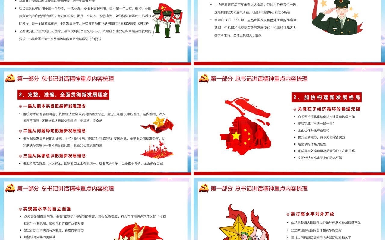 党政风学习在省部级主要领导干部开班式上的重要讲话精神PPT模板