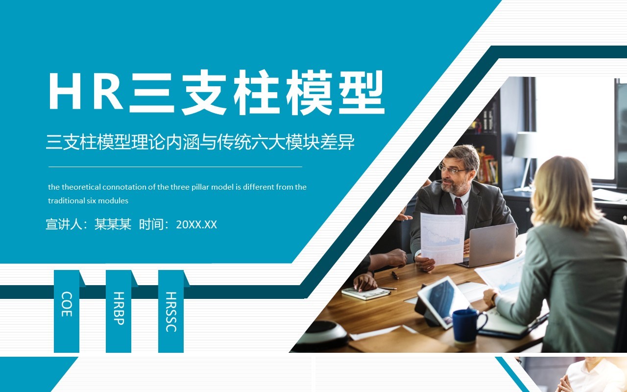 HR三支柱模型理论与传统六大模块差异培训PPT模板
