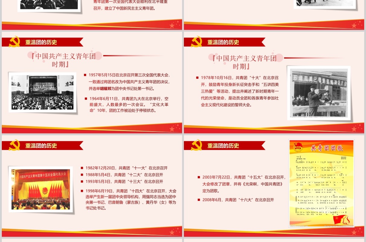 红色做合格共青团员纪念五四运动PPT模板党政党课