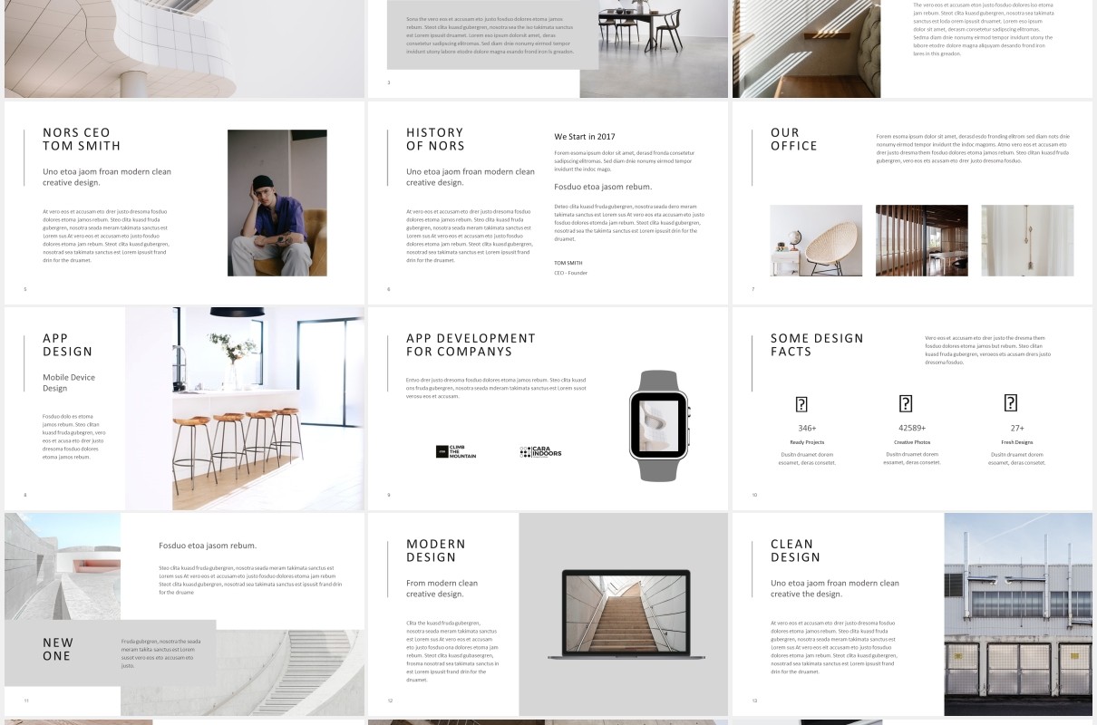 简约小清新图片排版展示宣传PPT模板NORS - Powerpoint Presentation Template