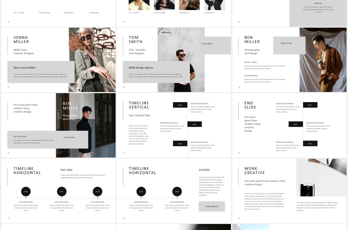 简约小清新图片排版展示宣传PPT模板NORS - Powerpoint Presentation Template