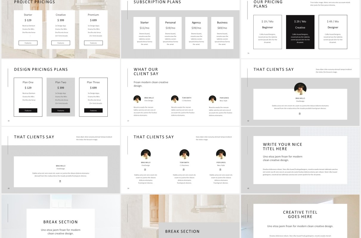简约小清新图片排版展示宣传PPT模板NORS - Powerpoint Presentation Template