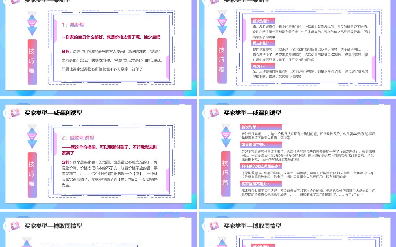蓝色卡通618新手客服培训PPT模板