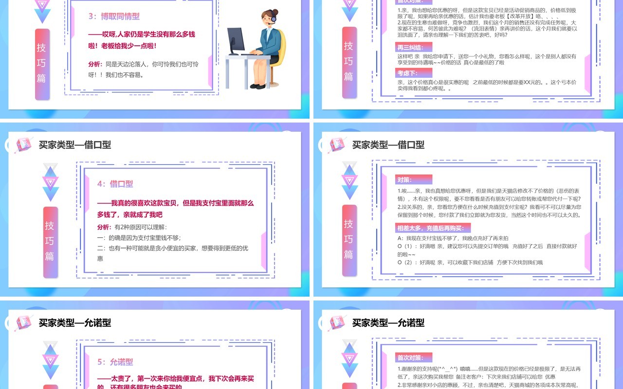 蓝色卡通618新手客服培训PPT模板