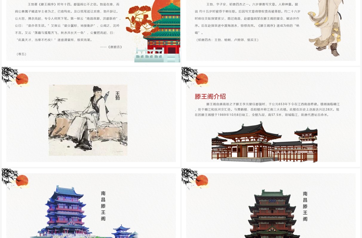 部编版高中语文必修五滕王阁序课件PPT模板