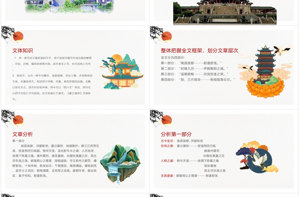部编版高中语文必修五滕王阁序课件PPT模板