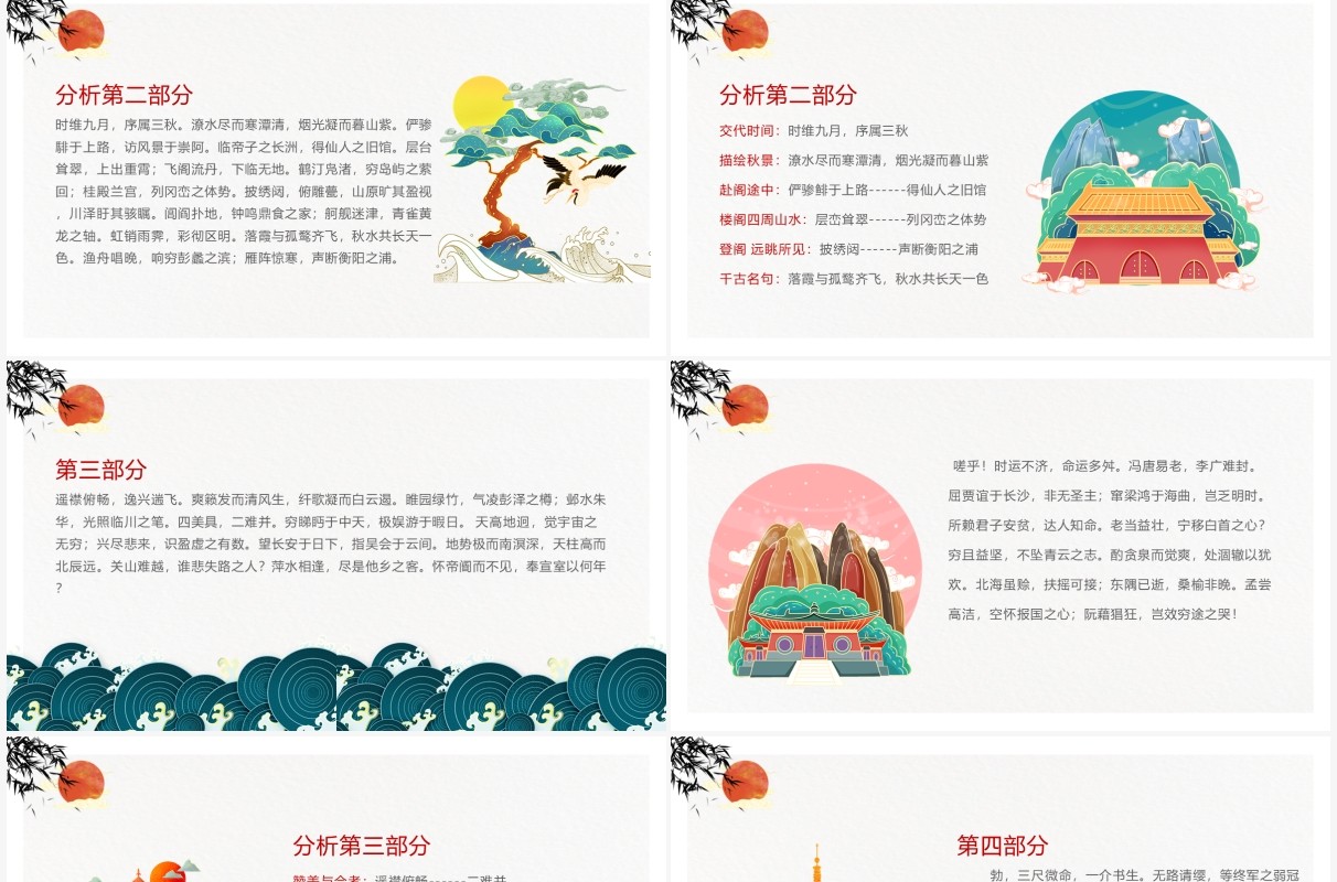部编版高中语文必修五滕王阁序课件PPT模板