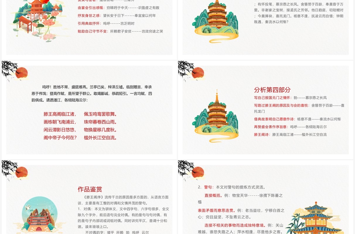 部编版高中语文必修五滕王阁序课件PPT模板