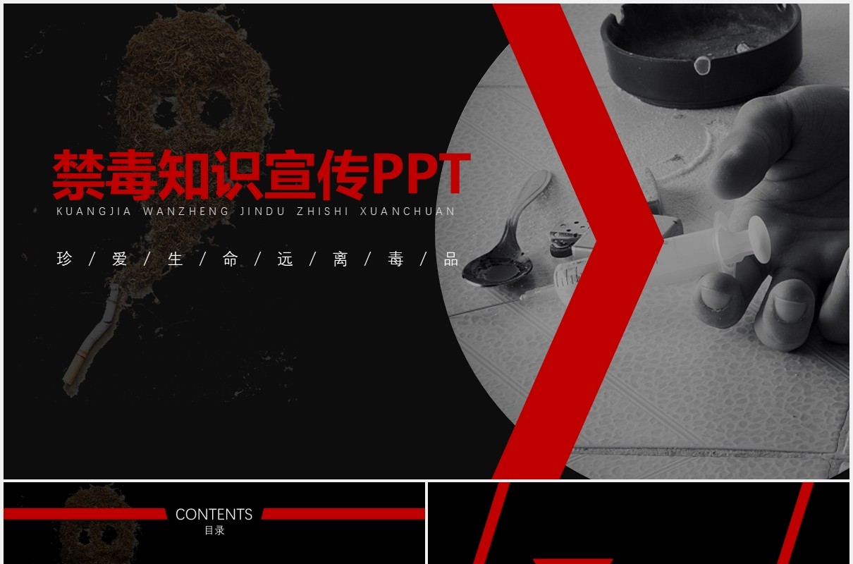 禁毒知识教育宣传课件PPT模板