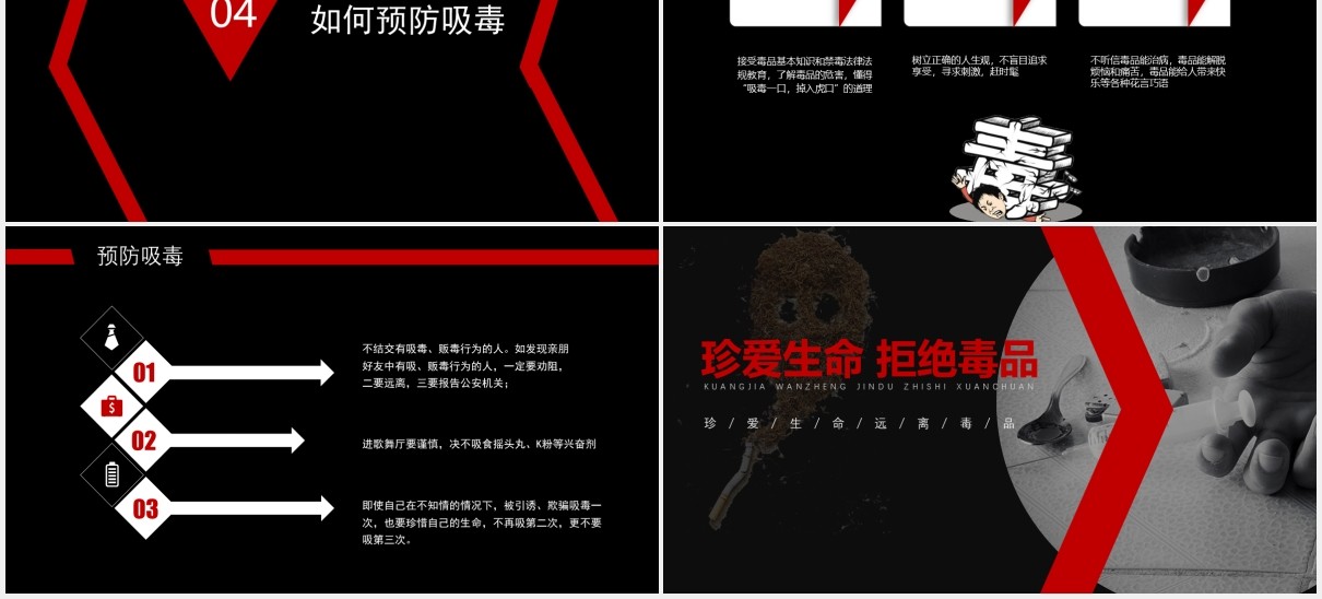 禁毒知识教育宣传课件PPT模板