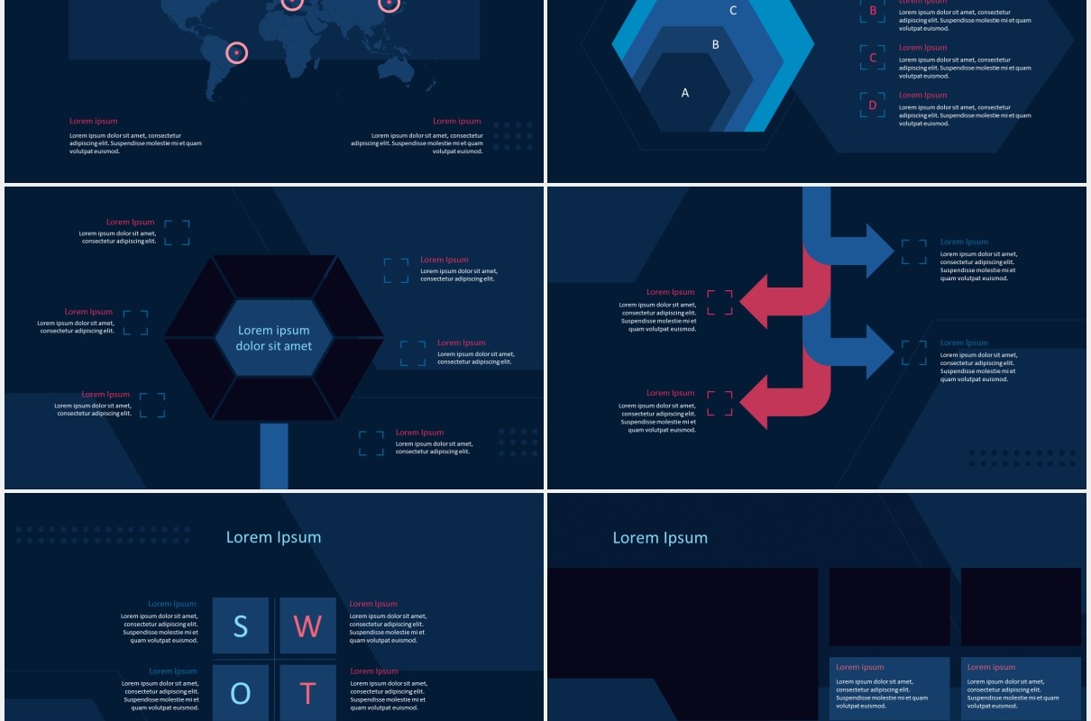 深蓝色机器人人工智能科技PPT图片排版设计模板ROBOBA (DARK) - Tech Presentation Template