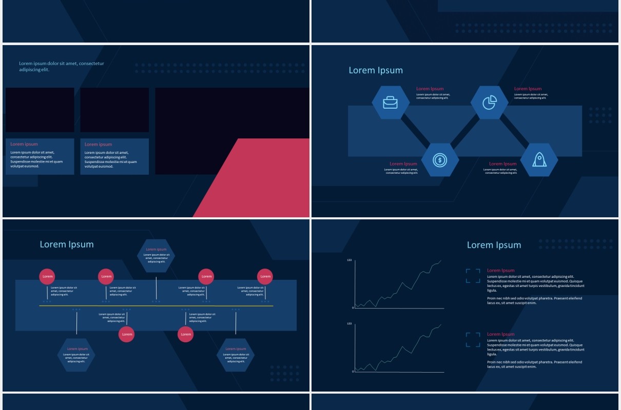 深蓝色机器人人工智能科技PPT图片排版设计模板ROBOBA (DARK) - Tech Presentation Template