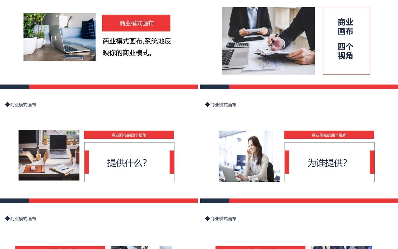 商业模式画布商业介绍动态PPT模板