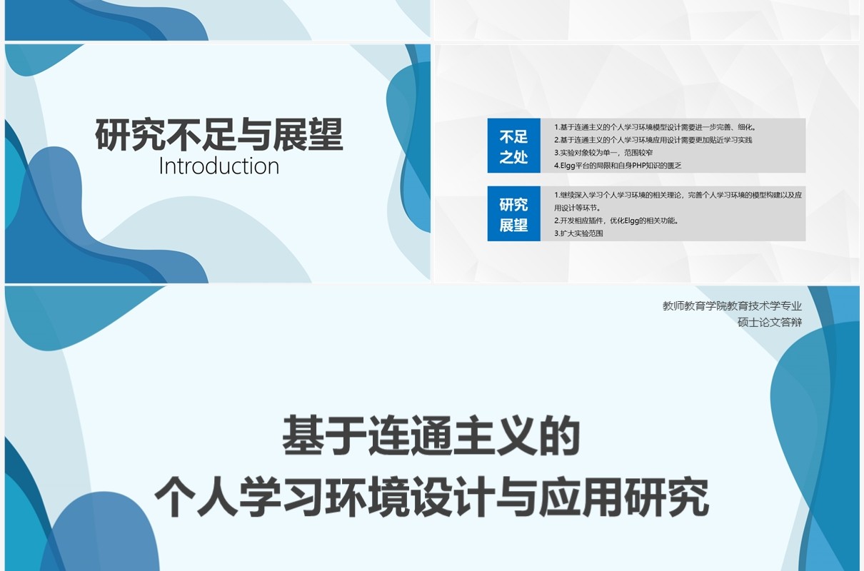 蓝色毕业论文答辩设计PPT模板