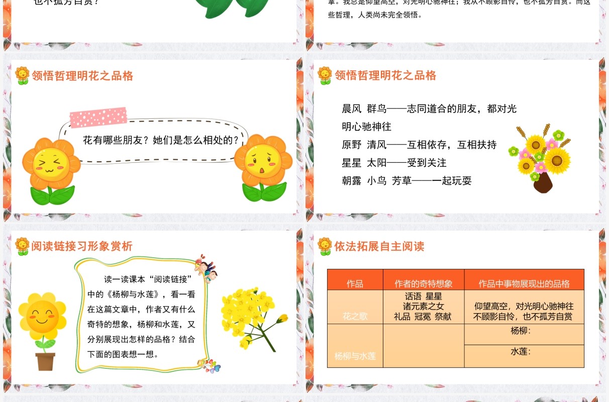 部编版五年级语文上册花之歌课件PPT模板
