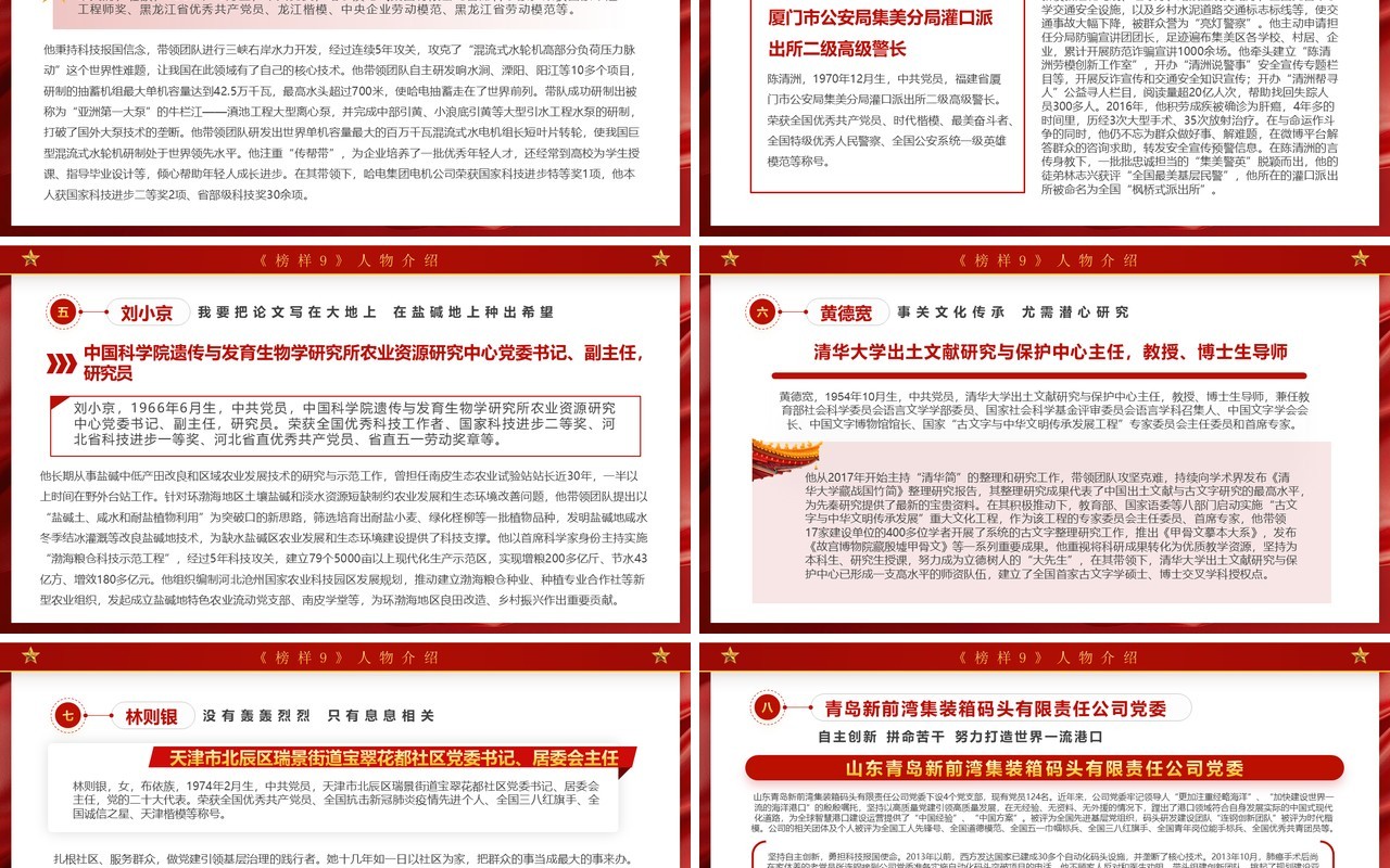红色简约风走进榜样9学习党课PPT模板