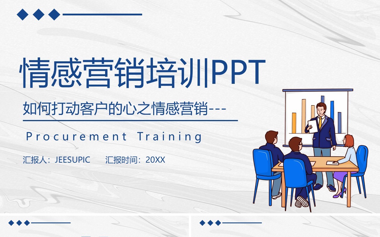 简约商务风公司员工情感营销培训如何打动客户的心PPT模板